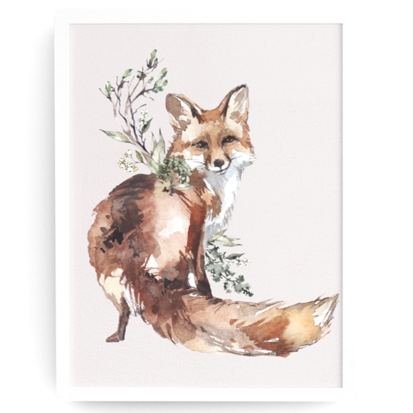 Other - Watercolor Fox Wall Art Print Poster Illustration Unframed